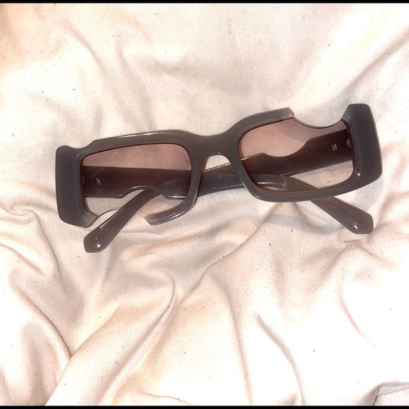 Grey Rectangular Half Sunglasses - Picture 1 of 5